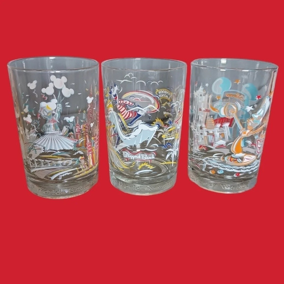 Mc.Donald's disney mickey mouse 25th anniversay celebration glasses set of 3 - Picture 2 of 16